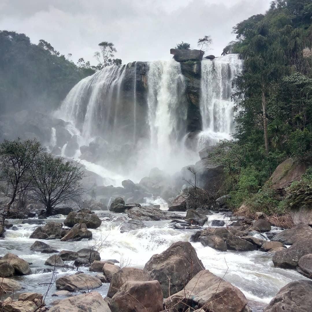 Kathikund Waterfall Dumka — seasonal cascade over Santhal Parganas plateau escarpment through semi-evergreen forest, Jharkhand