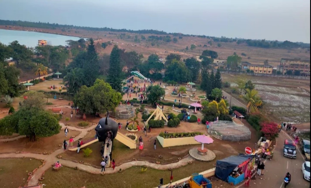 Khandoli Dam Giridih — calm reservoir below granite hills with ropeway and garden, Giridih district, Jharkhand