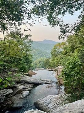 Khalari Forest Waterfall Giridih — seasonal cascade over granite plateau edge through sal forest, Giridih district, Jharkhand